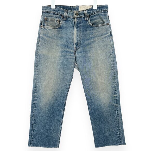 RARE 1990s Vintage Levi's After Life Upcycled Light Mid Wash Straight Leg Jeans - Picture 1 of 7
